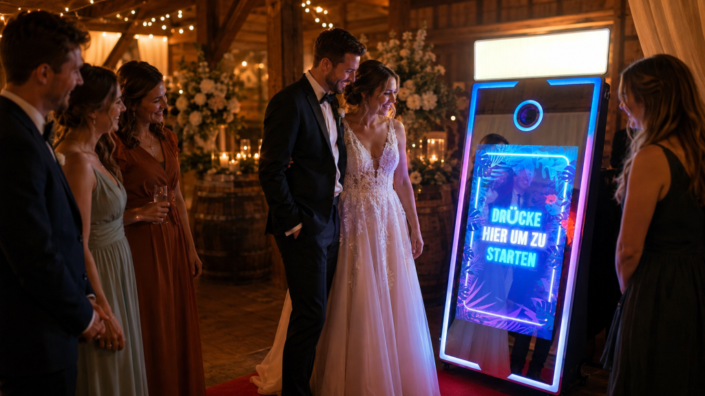 Fotospiegel mieten in Langenlois – Fotospiegel Events mit leuchtendem LED-Rahmen bei einer Feier